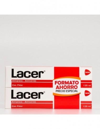 Lacer pasta dentífrica con flúor 2x125ml